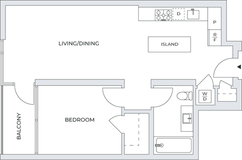 1 Bedroom Floor Plan